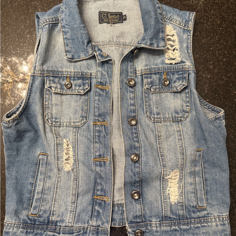 Ci Sono Blue Denim Collection Vest